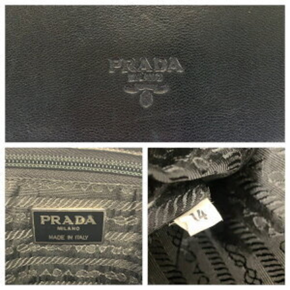 Prada Leather Plachain Shoulder Bag Black - Picture 4 of 10
